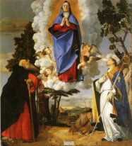 Asolo Altarpiece Main Adegan Panel Of The Assumption Dengan St A