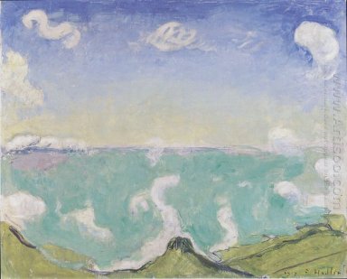 Landschaft bei Caux mit zunehmender Wolken 1917