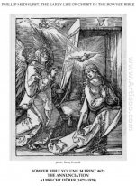 on the left the archangel gabriel approach the praying virgin ma