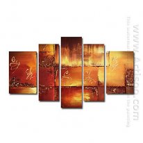 Hand-painted Abstract Oil Painting - Set of 5