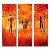 Hand-painted Oil Painting People Oversized Square - Set of 3