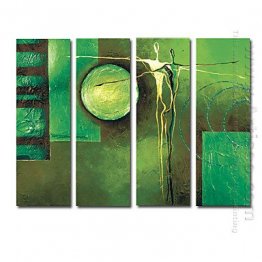 Hand-painted Abstract Oil Painting - Set of 4