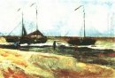 Praia em Scheveningen em tempo calmo 1882