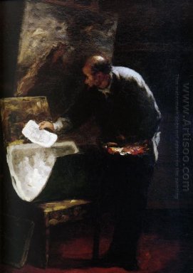 Painter Aufteilung in ein Kartonblätter Of Drawing