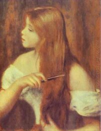 Young Girl Combing Her Hair 1894