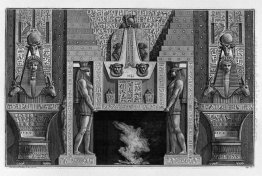 Egyptian Style Fireplace Two Large Sides With Figures Supporting