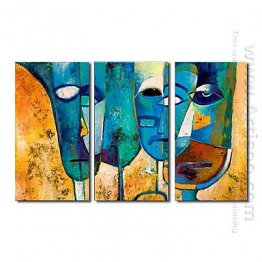 Hand-painted Abstract Oil Painting - Set of 3