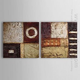 Hand-painted Abstract Oil Painting - Set of 2