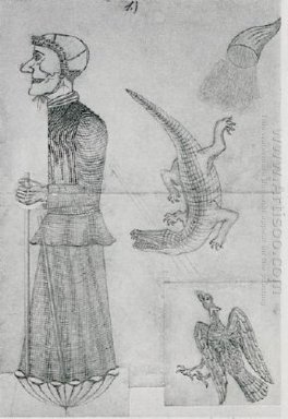 Sorcière avec aigle, crocodile et de la richesse