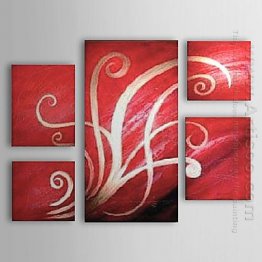 Hand-painted Abstract Oil Painting - Set of 5