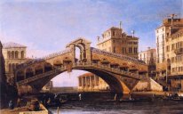 Capriccio del ponte di rialto con la laguna oltre 1746