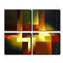 Hand-painted Oil Painting Abstract - Set of 4