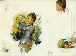 Study For Girls Playing With A Shuttlecock