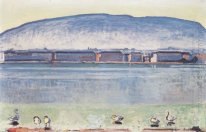 Het Meer van GenȨve met zes Zwanen 1914