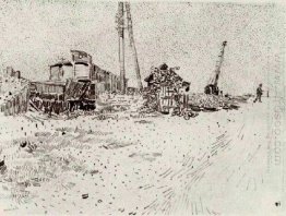 Road With Telegraph Pole And Crane 1888