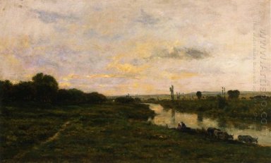 Koeien Aan de oever van de Seine Bij Conflans 1876