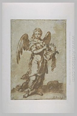 Engel, der die Dornenkrone 1660