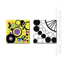 Hand-painted Abstract Oil Painting - Set of 2