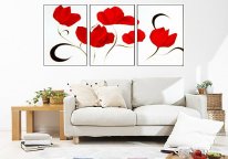 Hand-painted Abstract Oil Painting with Stretched Frame-Set of 3