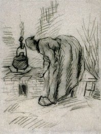 Woman By A Hearth 1885 1