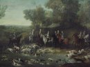 Louis XV jacht op herten in de Saint-Germain Forest