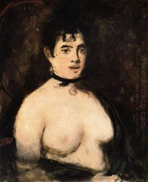 brunette with bare breasts 1872