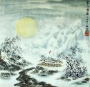 Neige, lune - peinture chinoise