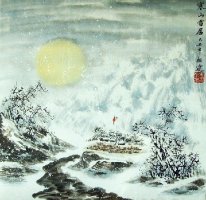 Neve, Moon - Pintura Chinesa