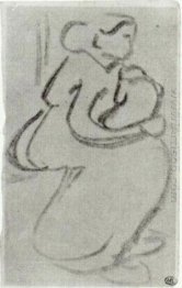 Sketch Of A Woman With A Baby In Her Lap 1890