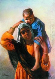 Eastern Woman With A Child