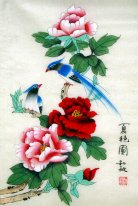 Pivoine & Birds - Peinture chinoise