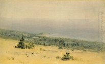 view of the beach and sea from the mountains crimea