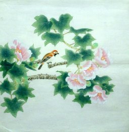 Pájaros y flores - Pintura china