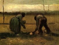 Peasant And Peasant Woman Planting Potatoes 1885