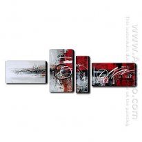 Hand-painted Oil Painting Abstract Landscape - Set of 4