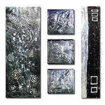 Hand-painted Abstract Oil Painting - Set of 5