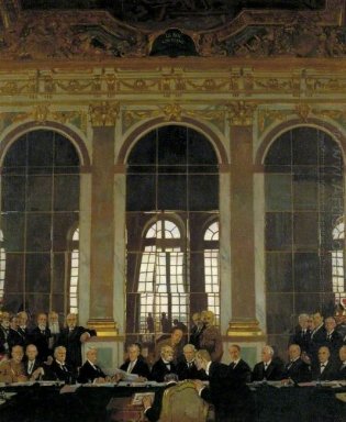 Die Unterzeichnung des Friedens im Spiegelsaal von Versailles