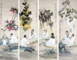 Poetry, Set of 4 - Chinese Painting