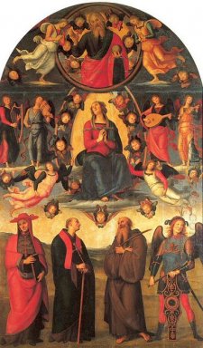 La Virgen Enthroned con ángeles y santos Vallombrosa Alterpie