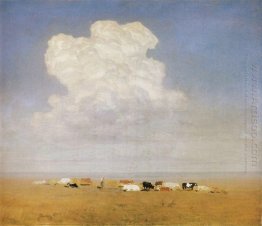 noon herd in the steppe