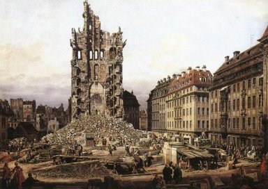 Les ruines de l\'ancienne Kreuzkirche Dresden 1765