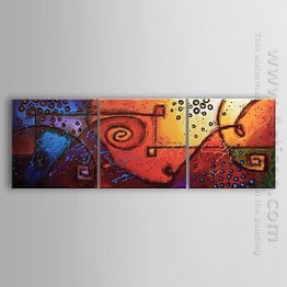 Hand Painted Oil Painting Abstract - Set of 3