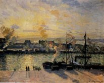 Tramonto al porto di piroscafi Rouen 1898