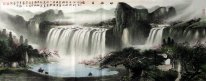 Berge und Wasserfall - Chinesische Malerei