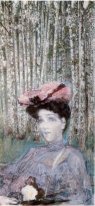 Portrait de N Zabela Vroubel On The Edge Of A Birch Grove 1904