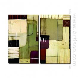 Hand-painted Abstract Oil Painting - Set of 2