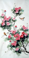 Peach Blossom y pájaros - la pintura china