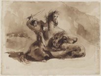 Horse And Rider Attacked By A Lion