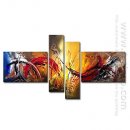 Hand-painted Oil Painting Abstract Oversized Wide - Set of 4
