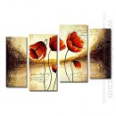 Tangan-Dicat Floral Oil Painting - Set 4